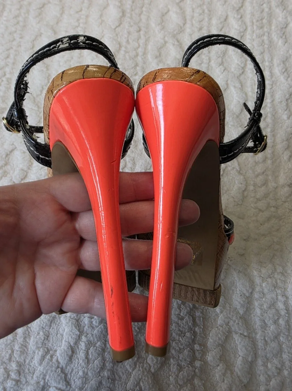 Jessica Simpson Rainbow Cork Platform Heels Size 6